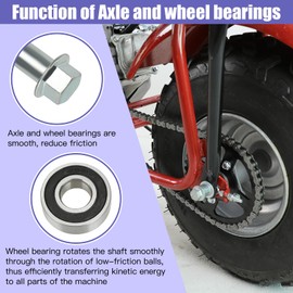 CILOYU 14mm 325mm Mini Bike Rear Axle + 6202RS Rear Wheel Bearing Kit Compatible with Coleman CT200U 196CC 200CC 6.5HP Gas Powered Mini Bike Powersports Accessories Part 15mm Chain Adjuster