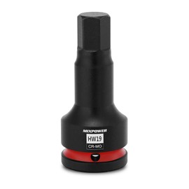MIXPOWER 3/4" Drive 19mm Hex Impact Bit Socket, Allen Bit Socket, CR-MO Steel, Master Impact Hex Driver