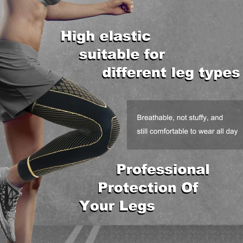 Custom Factory Long Full Copper High Quality Knee Brace Nylon