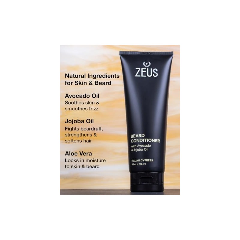 ZEUS Beard Conditioner Wash, Sandalwood, 8 Fluid Ounce