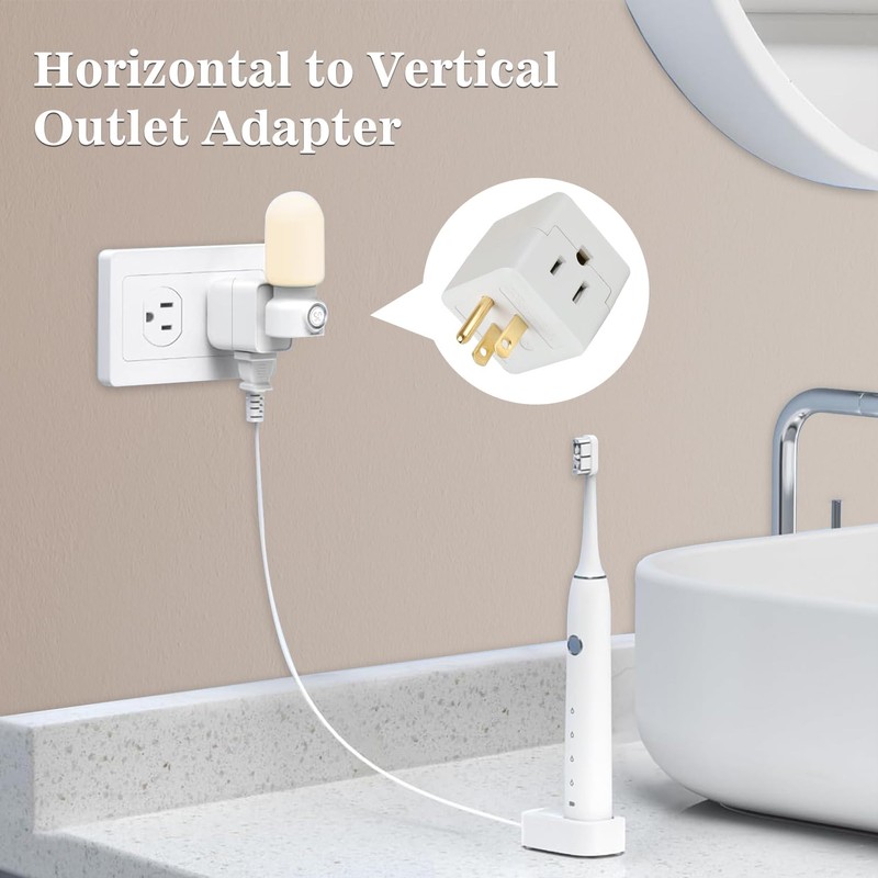 3 Outlet Wall Adapter,Multi Plug Wall Outlet Extender,3 Prong Plug