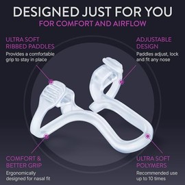 Rhinomed Rhinomed Mute Nasal Dilator for Snore Reduction - Anti-Snoring Aid Solution - Breathing Aids for Better Sleep - Comfortable Nose Vents to Improve Airflow (Starter, 3-Pk)