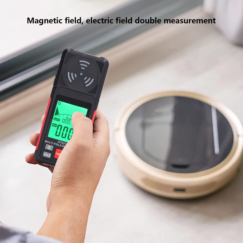 Electromagnetic Radiation Detector Data Hold Sound Light Alarm EMF Radiation
