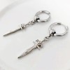 Aloluo Sword Dangle Drop Small Hoop Earrings for Women Men