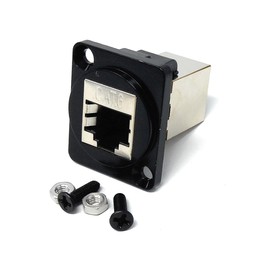 DRUT 1pcs. CAT6 RJ45 Panel Mount Socket – D-Series Type RJ45 Coupler, Female-to-Female LAN Network Bulkhead Pass-Through Adapter