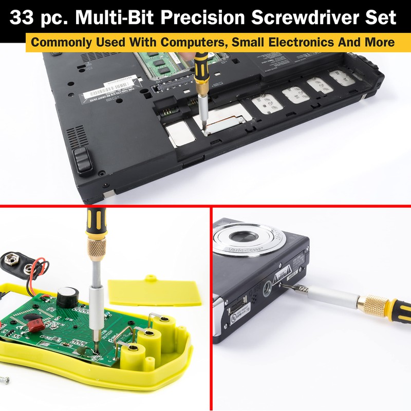 Titan Tools 16093 33-Piece Multi-Bit Precision Screwdriver Set,Chrome