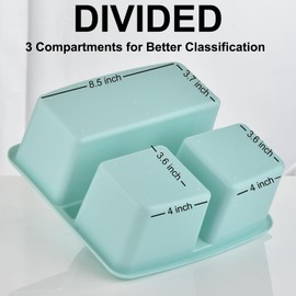 Plastic Storage Caddy Organizers, 6 Pcs Portable Teacher Classroom Supply Caddies with Handle, 3-Compartment Utility Craft Art Caddy for Kids, School Classroom and Office Organization, Boho Colors