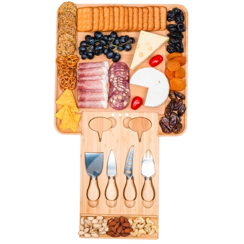 ECOEXL Cheese Board Charcuterie Board Set - Bamboo Serving Platter