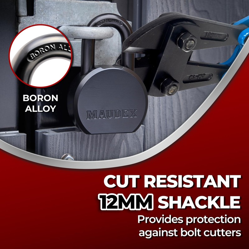 Maudex® PML65 Professional Grade Padlock - High Security with Boron