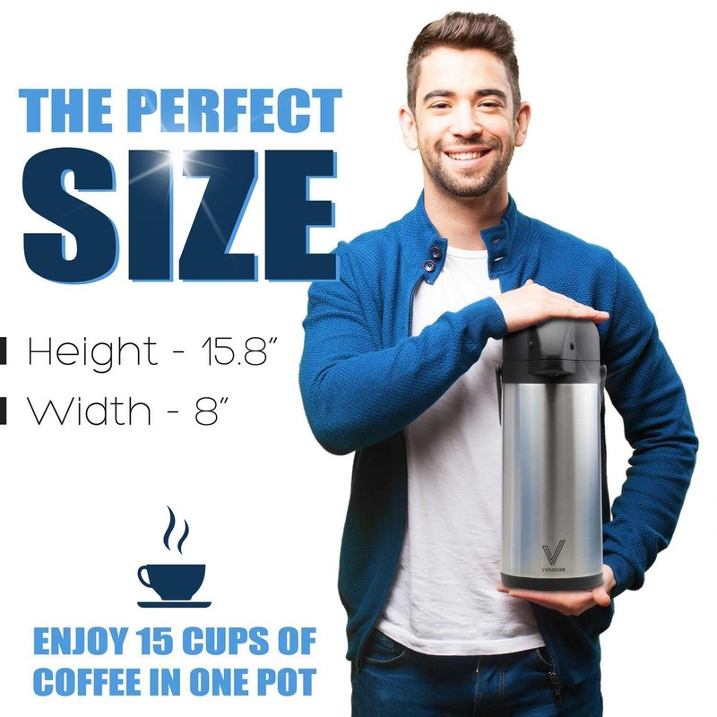 Coffee Carafe for Keeping Hot - 102oz/3L Airpot Coffee Dispenser