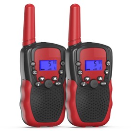 Walkie Talkies, Walkie Talkie for Kids Long Range with 22 Channels, LED Flashlight, 3 Miles Range for Outdoor Adventures, Camping, Hiking (Black-Red)