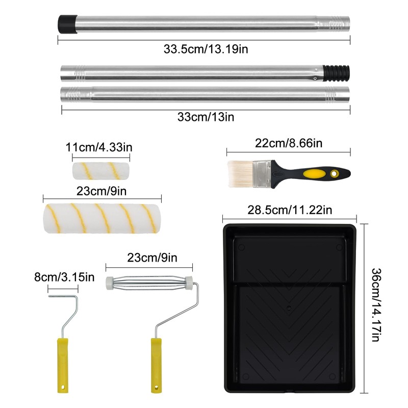 Paint Roller Set, 14 Pieces 9" + 4" Paint Rollers