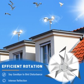 Salcod Reflective Bird Deterrent Pigeon Deterrent - Keep Birds Away Pigeons/Sparrows/Woodpeckers, Wind-Powered Sparkling Garden Decor, for Patio, Yard, Garden, Roof, Railing, Weatherproof, 1 Pcs