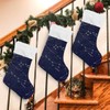 Christmas Stockings, 18 inches Burlap with Plush Faux Fur Cuff