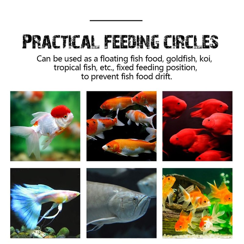 Fish Feeding Ring, Fish Safe Floating Food Feeder Circle Blue,