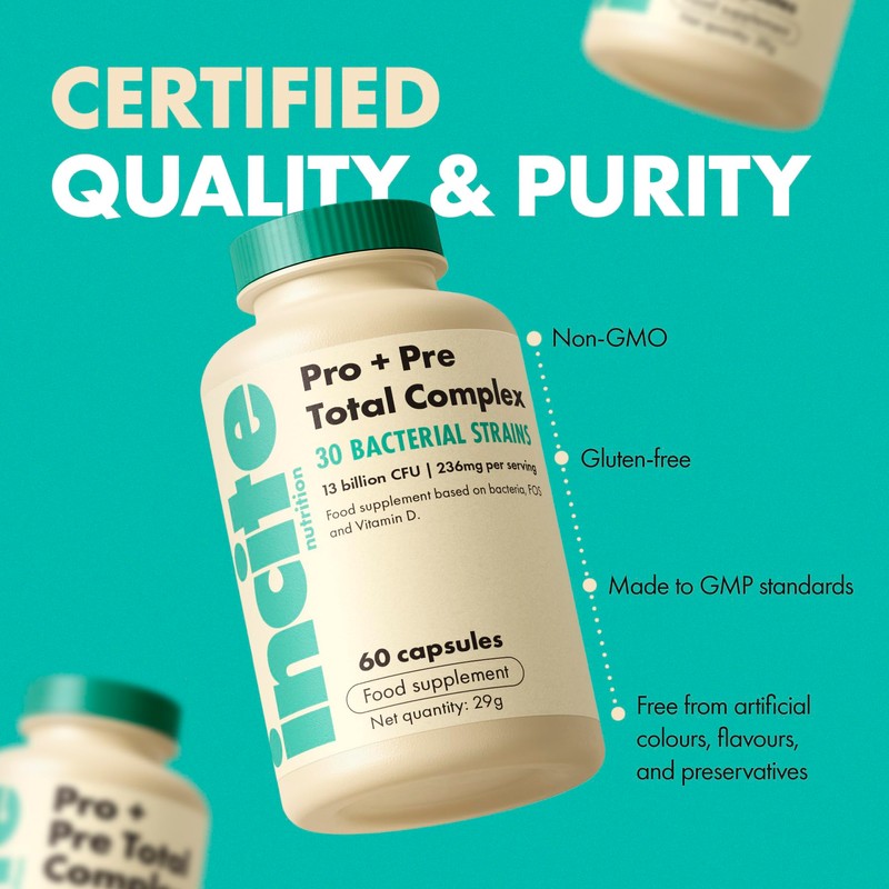 Incite Nutrition Pre + Pro Bio Cultures Complex 13 Billion