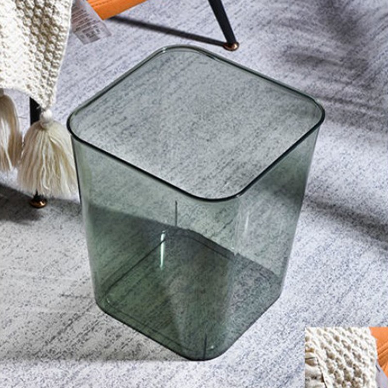 Open Waste Basket Acrylic Transparent Large Capacity Multifunctional Garbage Container
