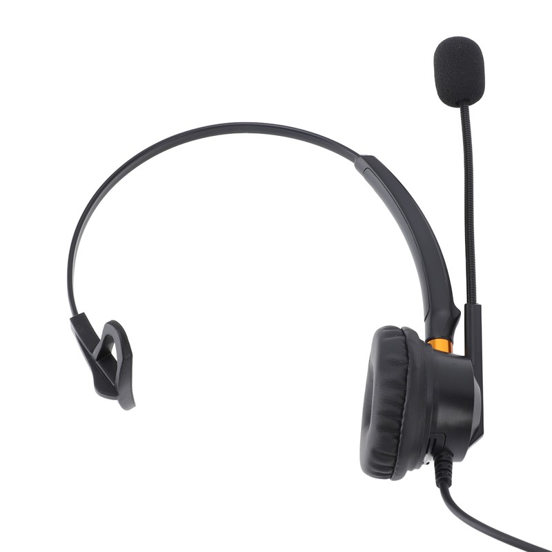 Telephone Headset with Noise Cancelling Microphone Black USB Corded Single