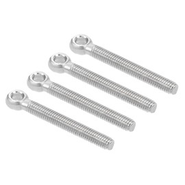 M METERXITY 4 Pack Eye Bolts - 304 Stainless Steel Threaded Eye Bolts Machinery Shoulder Eye Bolt, Anti Resistance, Apply to Hang (M5 x 40mm, Silver Tone)