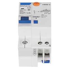 Fi LS Switch 10A, Residual Current Circuit Breaker 1-Pin 10A, DZ47LE 32 Circuit Breaker, DZ47LE 32 1P+N 10A Residual Current Circuit Breaker Overcurrent Leakage Protection