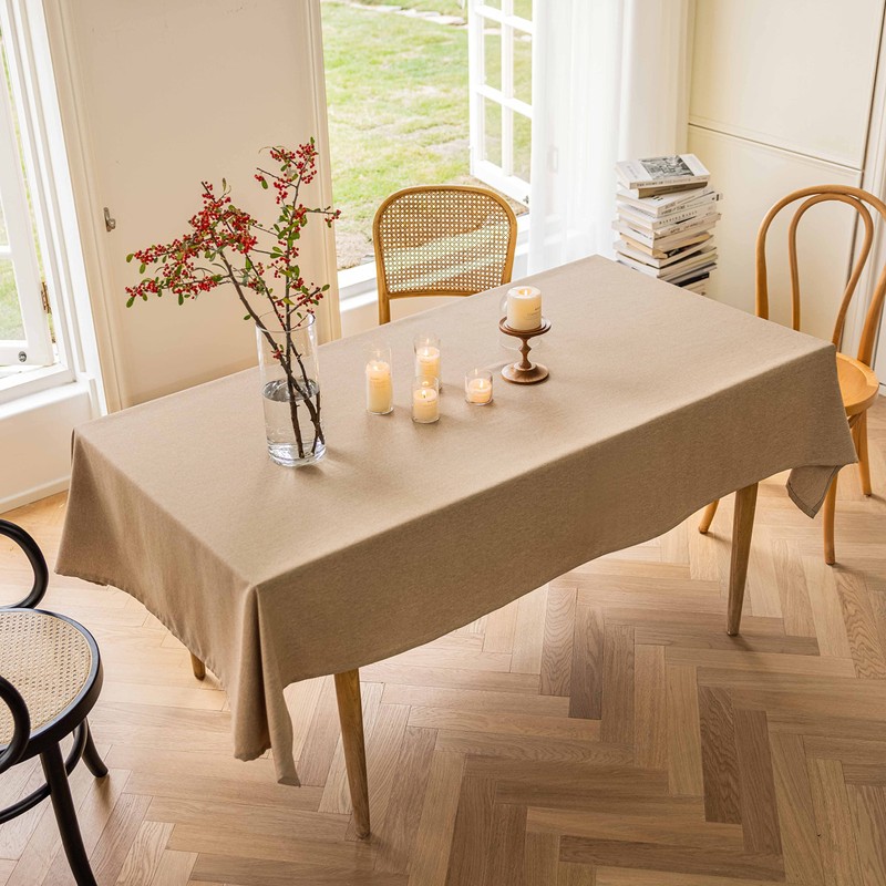 Home Brilliant Table Cloth Rectangular Washable, Waterproof Tablecloth Faux Linen