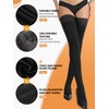 DORALLURE Fleece Lined Thigh High Stockings for Women Opaque Lace