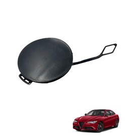 Left Front Bumper Tow Hook Cover Fit for Alfa Romeo Giulia 2015 2016 2017 2018 2019 2020 2021, 156107993 Unpainted