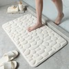 Microfiber Bath Mat for Bathroom – Water-Absorbing Cobblestone Embossed Design