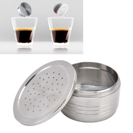 JTLB Reusable Coffee Capsule, 304 Stainless Steel Filter Pod, for Segafredo Coffee Maker, DIY Blend, Washable, Easy Refill, Spoon Fill, 3A - C231E