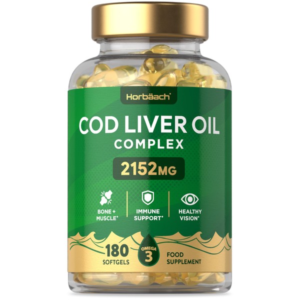 Horb?ach Cod Liver Oil Capsules High Strength 2152mg | 180