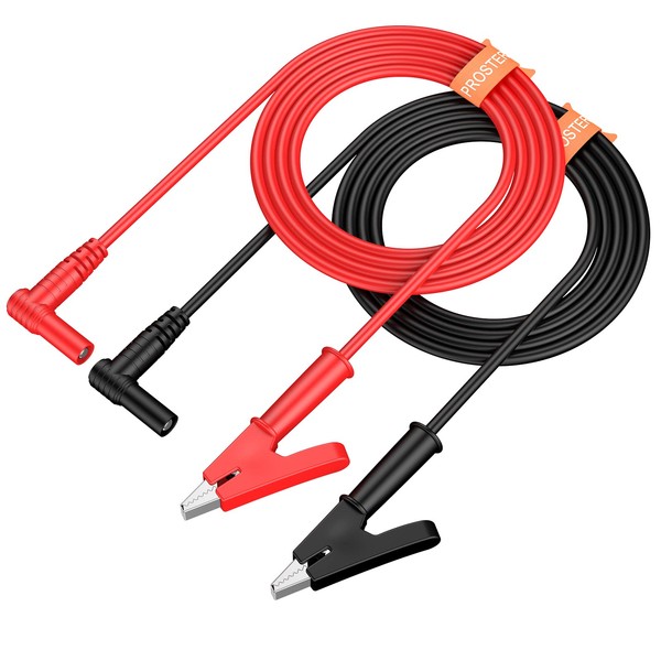 Proster Multimeter Test Leads 4mm Banana Plug to Alligator Clip Test Cable Electronic Test Leads 15A 1000V Multimeter Leads 1M for Electrical Testing