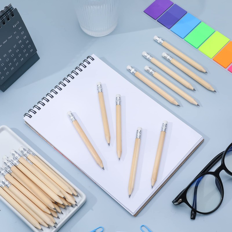 Cerolopy 40 Pieces Golf Pencils with Rubbers Half Pencils Small