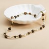 IDOKAWA Natural Tiger Eye Pearl Necklace 18K Gold Beaded Necklace