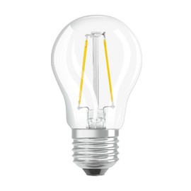 OSRAM Dimmable Filament LED Bulb with E27 Socket, Warm White (2700 K), Teardrop Shape, 2.8 W, Replacement for 25 W Bulb, Clear, LED Retrofit Classic P DIM, Pack of 10