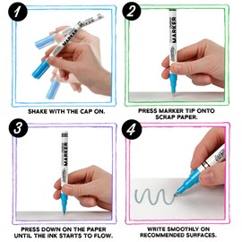 ArtSkills Metallic Markers with Color Outline, Permanent Metallic Outline Shimmer Markers, 6 pc