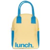 Fluf Zipper Lunch Bag, Have a Nice Day Green