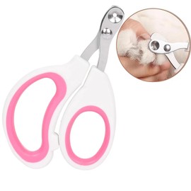 Cat Nail Clippers with Circular Cut Hole -Avoid Over Cutting Pet Nail Clippers -Sharp Angled Blade Professional paw Trimmer Set for Novice pet Families (Pink)