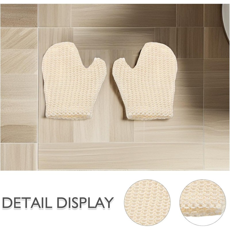 Guantes de Baño Exfoliantes de Sisal – 2 Piezas Blanco