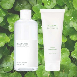 MIXSOON Cica Double Cleansing Set for Sensitive Skin (Cleansing Water, and Foam)