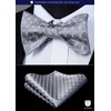 HISDERN BC-01 Men's Paisley Bow Tie Set, Hand Tied, Includes