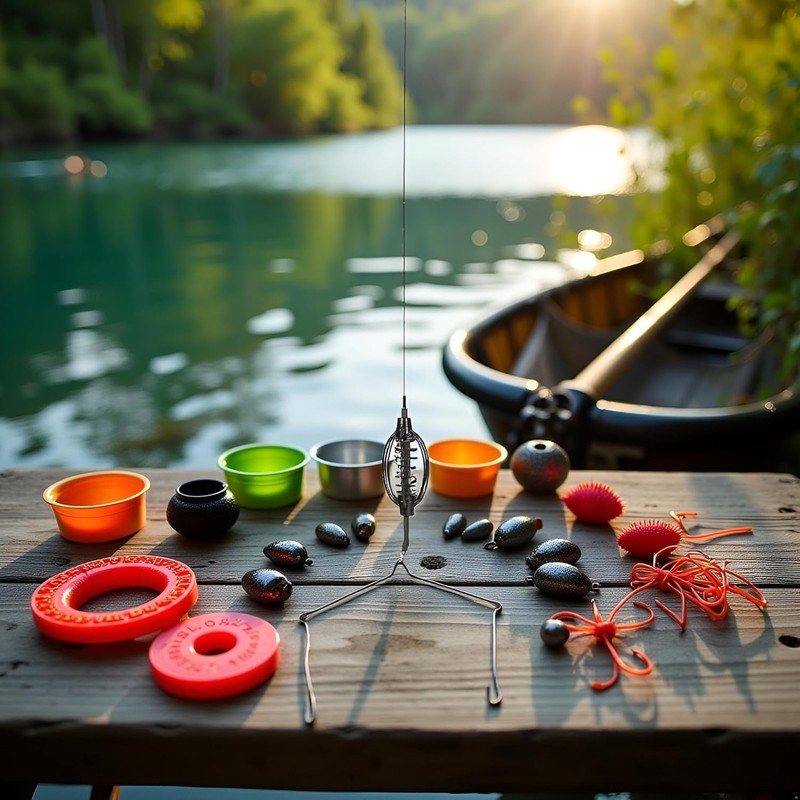 Carp Fishing Feeder Baits Cage, Fish Feeder with Holder, Inline