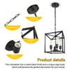 Unicozin 4-Light Black Farmhouse Chandelier, Iron Lantern Pendant Light Rustic