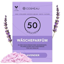 Cosmeau Wäscheparfüm Perlen Lavendel - Nachhaltige Duftperlen für Waschmaschine - Bis zu 50 Waschladungen und 24 Wochen Frische - Plästik Frei, Vegan & Zero Waste
