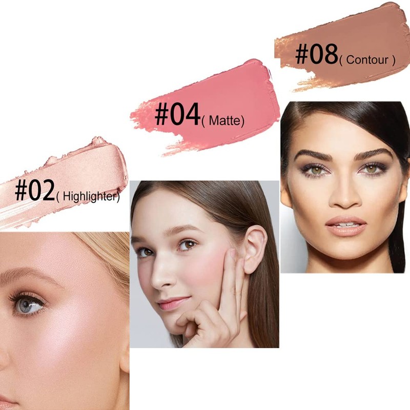 Yeweian Multi Sticks Set, Cream Contour Stick Blush Stick for