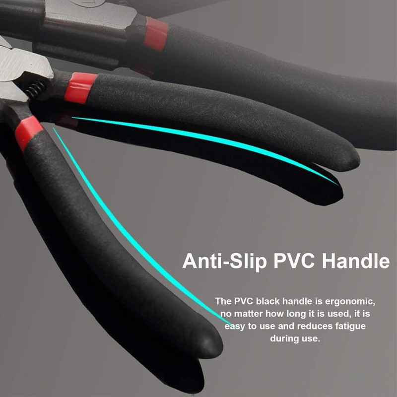 Emsmil 4-Piece 150 mm Snap Ring Pliers Set Curved Straight