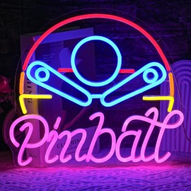 LULANMP Pinball Neon Sign for Business Game Neon Sign Colorful LED Neon Sign USB Powered LED Neon Light for Bedroom Game Room Mall Game City Man Cave Decoration(14.6"*12.9")
