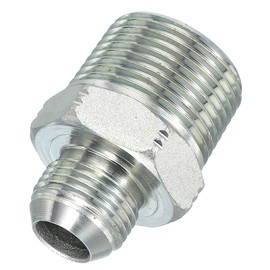 PATIKIL Hex Reducing Nipple Connectors Pipe Adapter 7/8" Male 37° Flare JIC x 1" Male NPT, Pipe Fitting Reducer Nipple Adapter Plated Steel Hydraulic Fitting