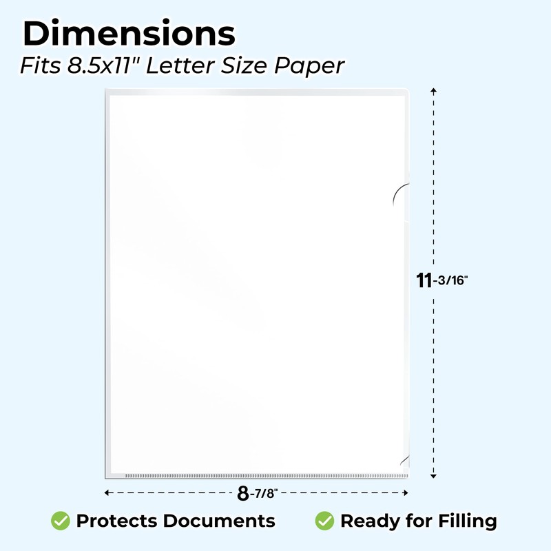 Dunwell Clear Folders for Documents, Plastic 8.5x11 File Sleeves for