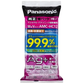 Panasonic AMC-HC12 Genuine Replacement Paper Packs, Deodorizing/Antibacterial Treatment, "Yo-san Pack" (M-Type V Type), Pack of 3