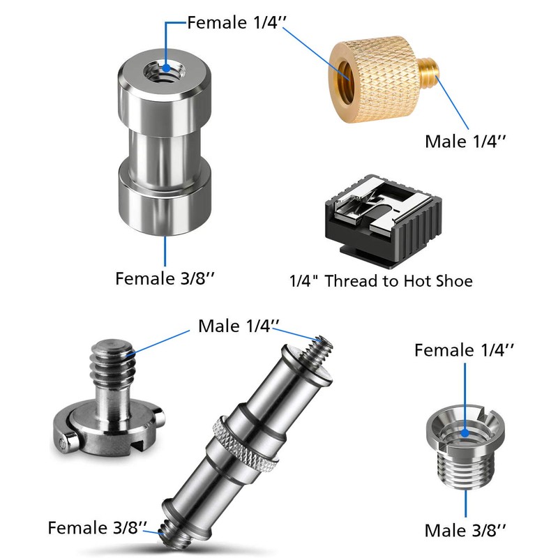 Homeet Camera Screw 1/4 Inch to 3/8 Inch Thread Screw
